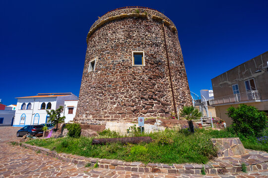 Torre di Calasetta fortress in the town of Calasetta, Sardinia, Italy