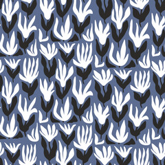Abstract flowers seamless pattern