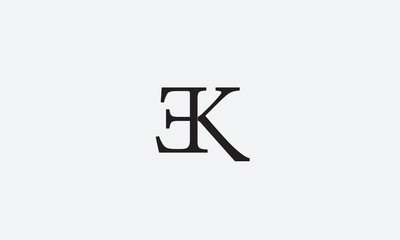EK, KE , E , K , Abstract Letters Logo Monogram	