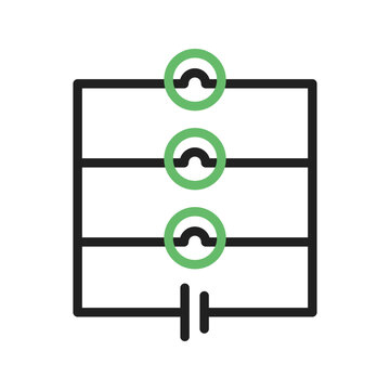 Lamps in Parallel icon vector image. Suitable for mobile apps, web apps and print media.