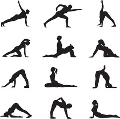 Obraz premium “Yoga Vector Pack | Poses, Meditation & Wellness SVG Clipart for Creative Projects”
