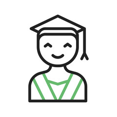 Male Graduate icon vector image. Suitable for mobile apps, web apps and print media.