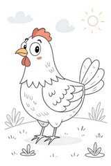 Obraz premium Colouring page for kids, hand drawn vector illustration of a cartoon, pre school Colouring page, animal Colouring page, flower Colouring page, adult Colouring page,printables