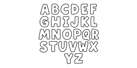 Alphabet with geometric outline
