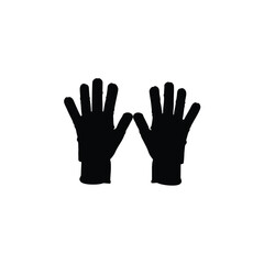 Obraz premium Heat resistant gloves silhouette on white background