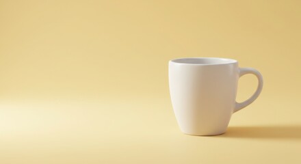 white ceramic cup on pastel backdrop with soft shadows