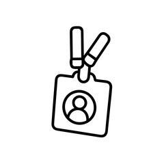 Obraz premium Lanyard name badge with clip and user icon for event access 