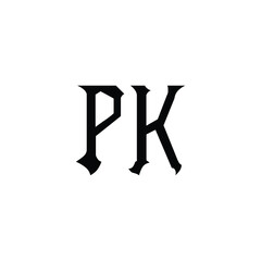 PK monogram logo design letter text name symbol monochrome logotype alphabet character simple logo