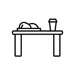Fototapeta premium Cafeteria table with lunch tray and drink for Open campus university tour 