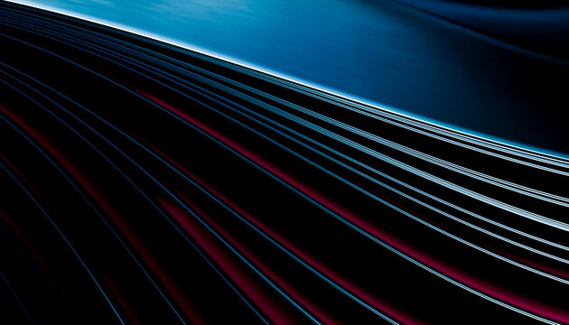 Abstract futuristic wavy lines in 3D render