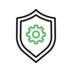 Shield Settings icon vector image. Suitable for mobile apps, web apps and print media.