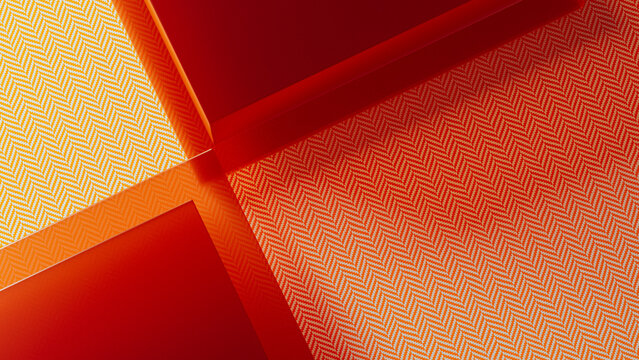 Transparent crystals create an abstract red background with texture