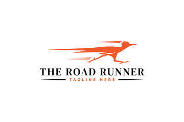 roadrunner logo design vector illustration. roadrunner silhouette logo template