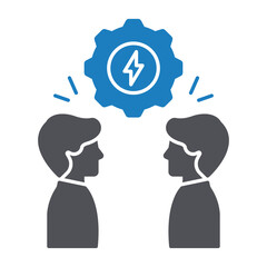 Collaborative thinking Vector icon which can easily modify or edit