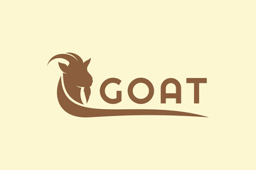 goat logo design vector illustration. goat silhouette logo template