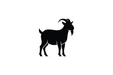 goat logo design vector illustration. goat silhouette logo template