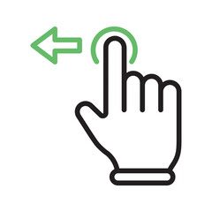Tap and Move Left icon vector image. Suitable for mobile apps, web apps and print media.