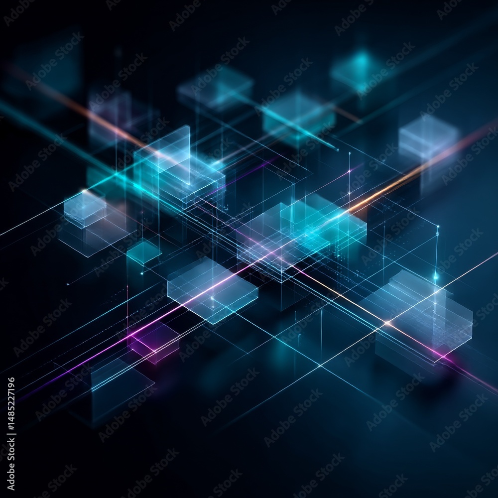 Poster Abstract Data Network: Connecting Cubes with Light Trails in a Futuristic Techscape