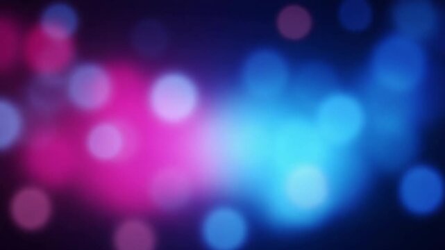 Pink blue glowing light.Pink cyan bokeh against black background