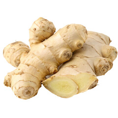 Fresh Ginger Root with Slices isolated PNG or Transparency Background