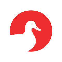 Initial Duck Logo combine with letter O vector template
