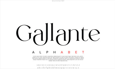 Luxury Gallante alphabet letters font for logo