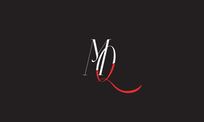 MQ, QM , Q, M Abstract Letters Logo Monogram	