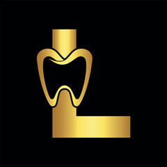 Initial Dentist Logo Combine With Letter L Vector Template