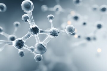 Clean Molecular Structure Background, Futuristic Science Concept, AI Generated