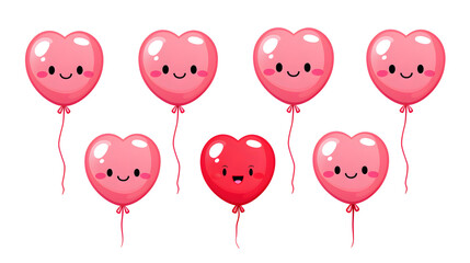 Kawaii Cute and Happy Balloon Icon - Vector Illustration for Designs