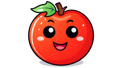 Cheerful Kawaii Style Tomato Vegetable Line Art Illustration for Graphic Design Projects