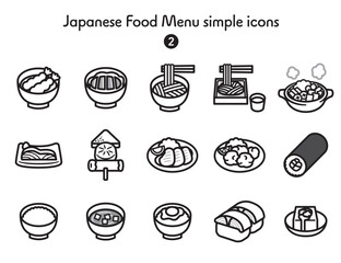 シンプルなアイコン集 和食メニューいろいろ © Armadilloz
