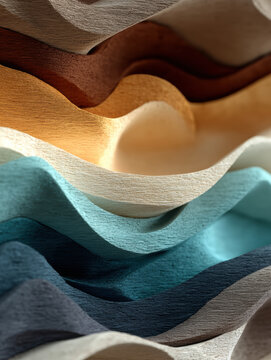 Swirling organic biomorph form with earthy tones