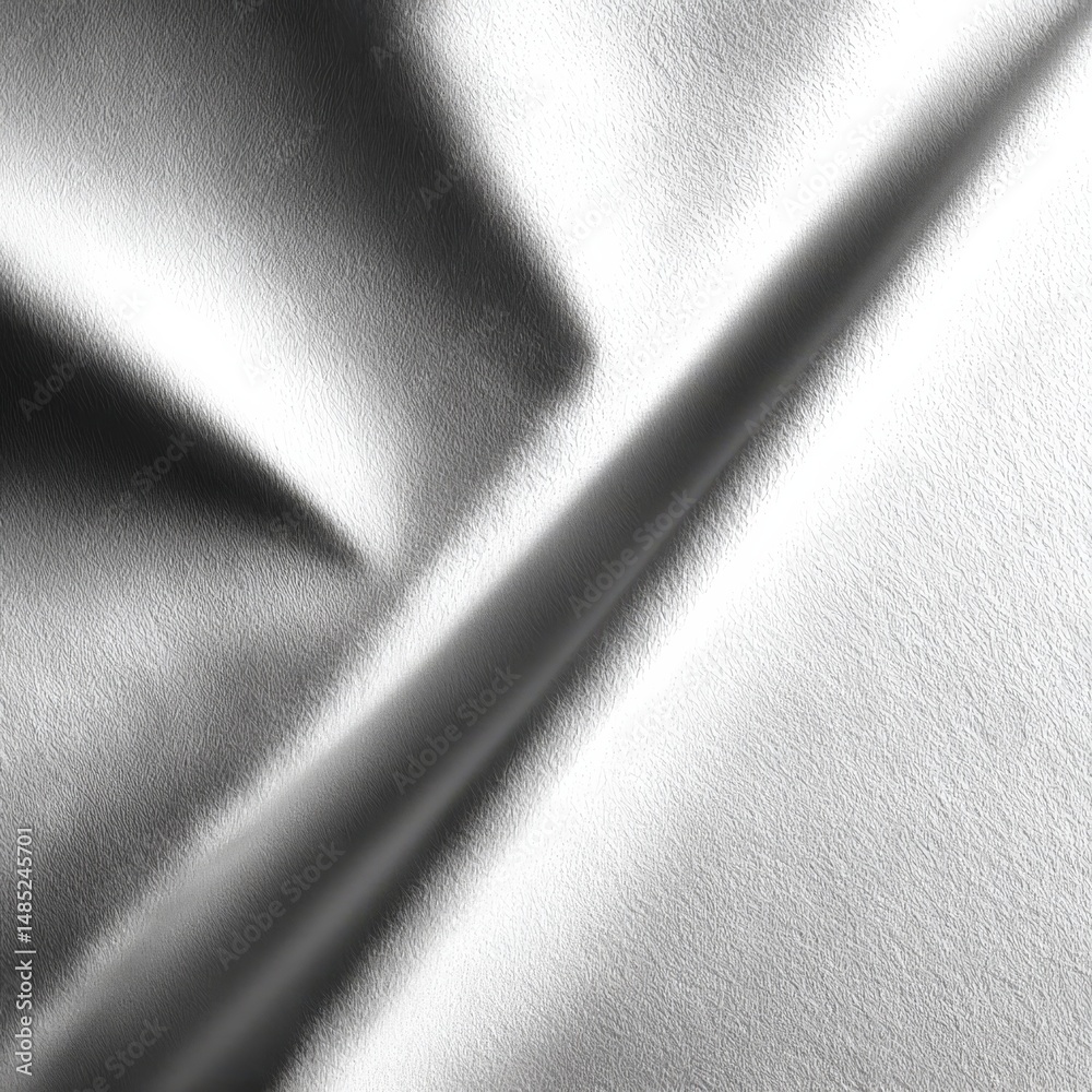 Aufkleber Abstract Silver Fabric Texture with Dynamic Lighting and Subtle Folds Creating Depth and Visual Interest