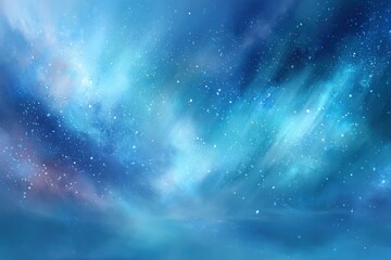 Fototapeta premium A dreamy abstract blue sky filled with sparkling stars and soft clouds, creating a celestial and ethereal ambiance.