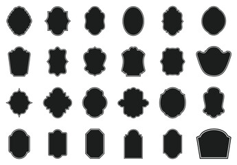 Vintage labels. Retro frames set. Badges shape frames. Vector illustration