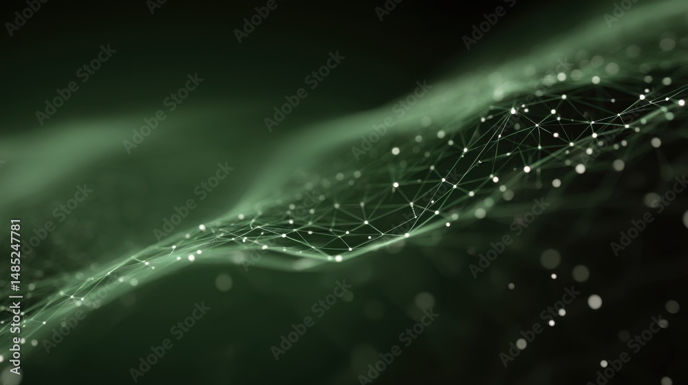 Poster Abstract Green Network Connection Visualizing Data Flow in a Technological Landscape Close Up Perspective for Science and Technology