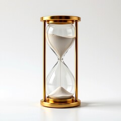 an elegantly designed golden hourglass sandwiched between two transparent glass windows