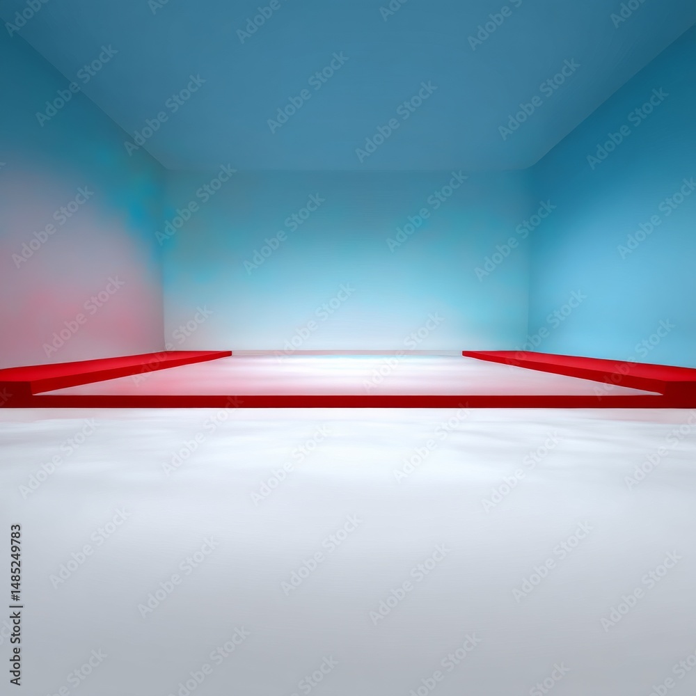 Leinwandbilder minimalist abstract room with red accents: a study in color and geometry for art and design applicat