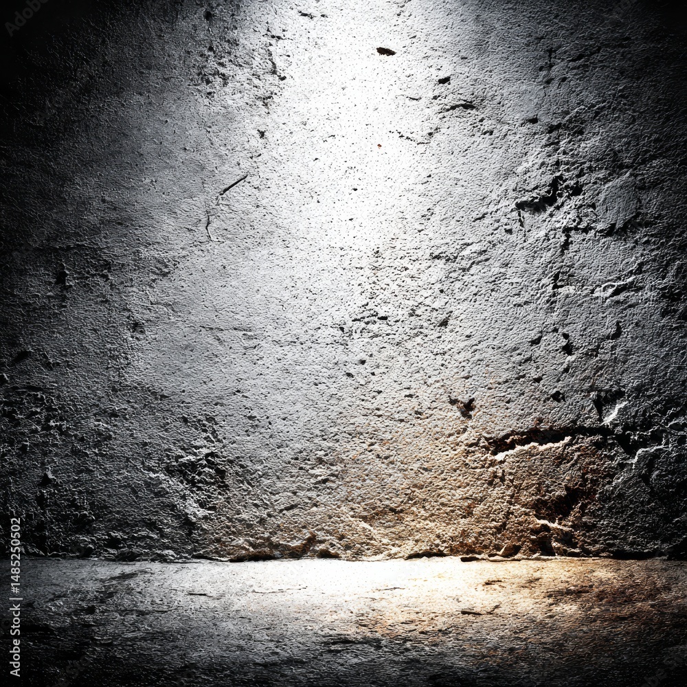 Poster spotlit grunge: illuminated texture on a concrete wall with a dramatic play of light and shadow, sho