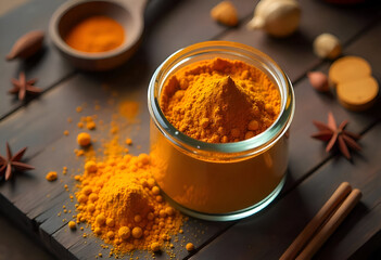 Indian spice powders in rack