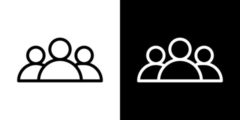 people icon line art, vector set
