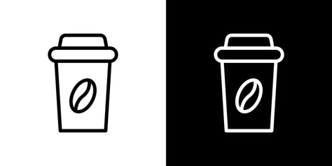 coffee cup icon line art, vector set