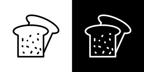 White bread icon line art, vector set