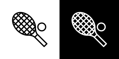 Tennis icon line art, vector set