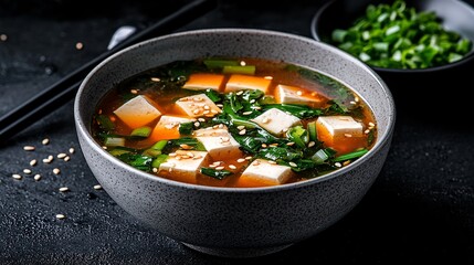 Savory Miso Soup with Tofu and Green Onions