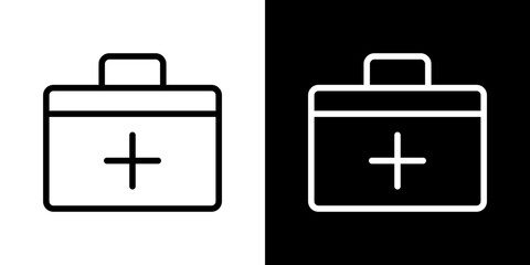 Surgical mask icon line art, vector set