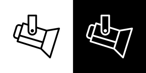 Spotlight icon line art, vector set