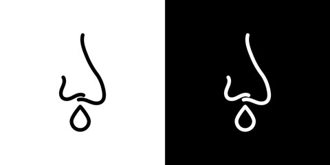 Obraz premium Runny nose icon line art, vector set