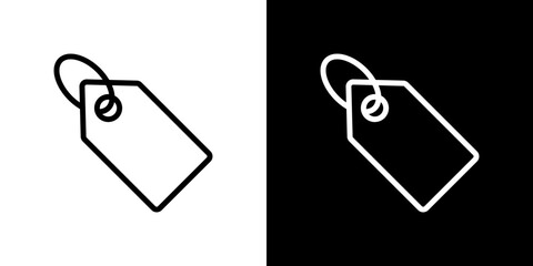 Price tag icon line art, vector set
